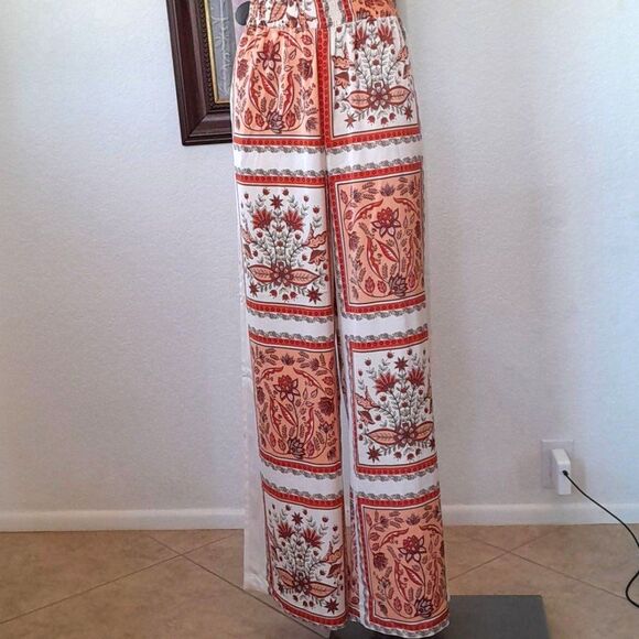 Rachael Zoe Floral print wide leg Satin pants With Pockets - Picture 6 of 16